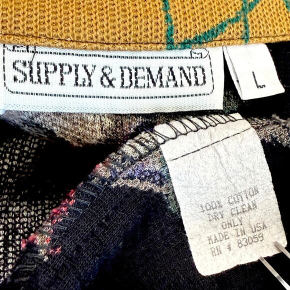 Supply & Demand Vintage Patchwork Button Up Knit Cardigan Vest Women Size L USA - Picture 13 of 13